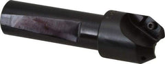 Kyocera - 30° Lead Angle, 9/16" Max Cut Diam, 9/16" Min Cut Diam, 0.3" Max Depth of Cut, Indexable Chamfer and Angle End Mill - 2 Inserts, XPMT 0902.. Insert Style, 2.78" Overall Length, Straight Shank - Industrial Tool & Supply