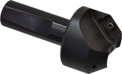 Kyocera - 37.5° Lead Angle, 1" Max Cut Diam, 1" Min Cut Diam, 0.456" Max Depth of Cut, Indexable Chamfer and Angle End Mill - 2 Inserts, XPMT 15T3.. Insert Style, 3.15" Overall Length, Straight Shank - Industrial Tool & Supply