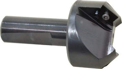 Kyocera - 45° Lead Angle, 1" Max Cut Diam, 1" Min Cut Diam, 0.4" Max Depth of Cut, Indexable Chamfer and Angle End Mill - 2 Inserts, XPMT 15T3.. Insert Style, 3.15" Overall Length, Straight Shank - Industrial Tool & Supply