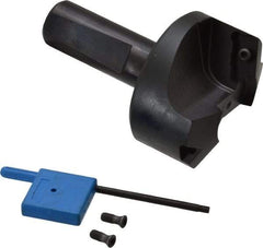 Kyocera - 70° Lead Angle, 1" Max Cut Diam, 1" Min Cut Diam, 0.193" Max Depth of Cut, Indexable Chamfer and Angle End Mill - 2 Inserts, XPMT 15T3.. Insert Style, 3.15" Overall Length, Straight Shank - Industrial Tool & Supply