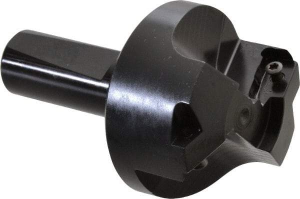 Kyocera - 75° Lead Angle, 1" Max Cut Diam, 1" Min Cut Diam, 0.146" Max Depth of Cut, Indexable Chamfer and Angle End Mill - 2 Inserts, XPMT 15T3.. Insert Style, 3.15" Overall Length, Straight Shank - Industrial Tool & Supply