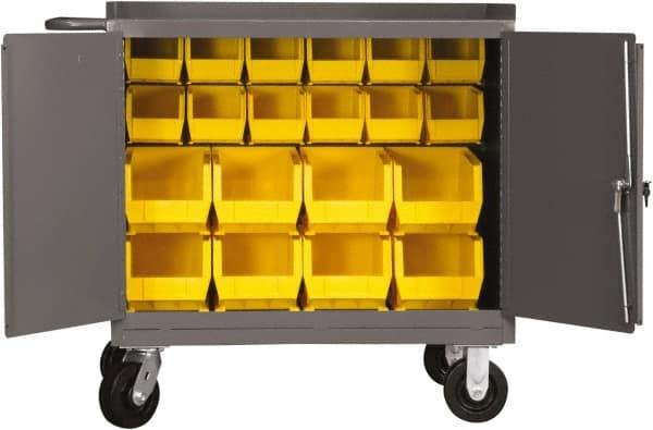 Durham - 2,000 Lb Capacity, 24" Wide x 36" Long x 40-1/2" High Mobile Cart - 2 Door, Steel, 2 Rigid/2 Swivel Casters - Industrial Tool & Supply