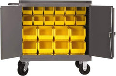 Durham - 2,000 Lb Capacity, 24" Wide x 36" Long x 40-1/2" High Mobile Cart - 2 Door, Steel, 2 Rigid/2 Swivel Casters - Industrial Tool & Supply