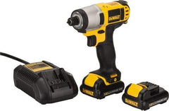 DeWALT - 12 Volt, 1/4" Drive, 79 Ft/Lb Torque, Cordless Impact Driver - Pistol Grip Handle, 2450 RPM, 2 Lithium-Ion Batteries Included - Industrial Tool & Supply