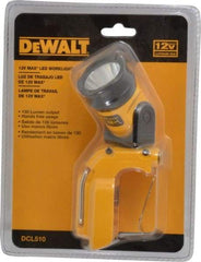 DeWALT - 12 Volts, 130 Lumens, Cordless Work Light - Yellow/Black, 12V Lithium-Ion - Industrial Tool & Supply