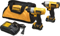 DeWALT - 12 Volt Cordless Tool Combination Kit - Includes 1/4" Impact Driver & 1/4" Screwdriver, Lithium-Ion Battery Included - Industrial Tool & Supply