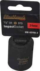 Blackhawk by Proto - 1/2" Drive 24mm Standard Impact Socket - 6 Points, 1-5/8" OAL - Industrial Tool & Supply