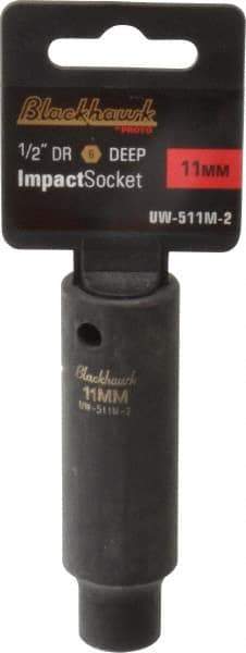 Blackhawk by Proto - 1/2" Drive 11mm Deep Impact Socket - 6 Points, 3-7/32" OAL - Industrial Tool & Supply