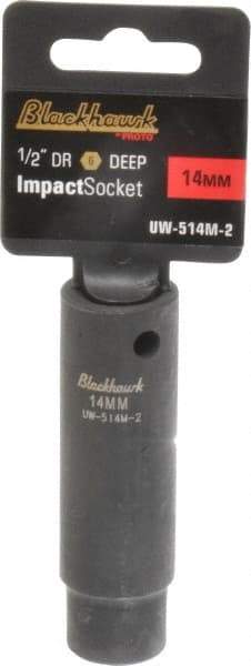Blackhawk by Proto - 1/2" Drive 14mm Deep Impact Socket - 6 Points, 3-5/16" OAL - Industrial Tool & Supply