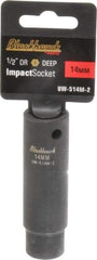 Blackhawk by Proto - 1/2" Drive 14mm Deep Impact Socket - 6 Points, 3-5/16" OAL - Industrial Tool & Supply