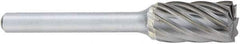 OSG - 1/4" Cut Diam, 1/4" Shank Diam, Cylinder Head Fluted Cut Burr - Carbide, Flat End, 5/8" LOC, 2" OAL - Industrial Tool & Supply