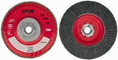 Camel Grinding Wheels - 60 Grit, 5" Disc Diam, 5/8-11 Center Hole, Type 27 Zirconia Alumina Flap Disc - 12,200 Max RPM, Poly Cotton Backing, Arbor Attaching System, Coated - Industrial Tool & Supply