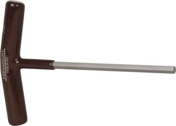 Paramount - 7/32" Hex, T-Handle Cushion Grip, Hex Key - 6" OAL, Steel, Inch System of Measurement - Industrial Tool & Supply