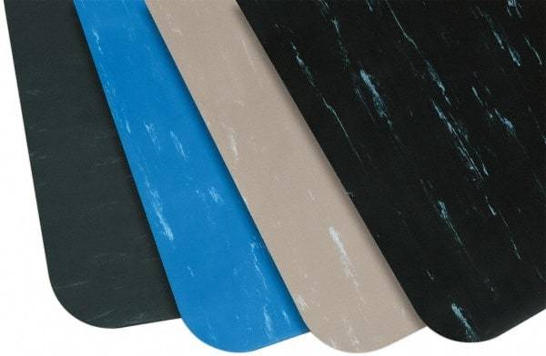 PRO-SAFE - 5' Long x 3' Wide, Dry Environment, Anti-Fatigue Matting - Blue Marbleized, Vinyl with Vinyl Sponge Base - Industrial Tool & Supply