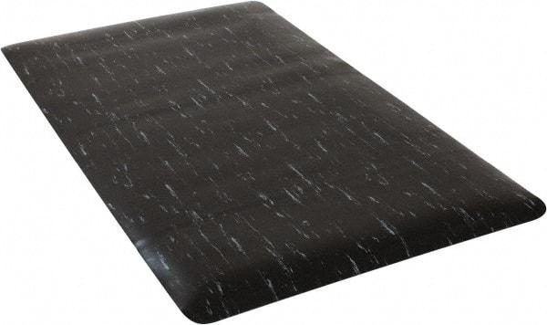 PRO-SAFE - 5' Long x 3' Wide, Dry Environment, Anti-Fatigue Matting - Black Marbleized, Vinyl with Vinyl Sponge Base - Industrial Tool & Supply