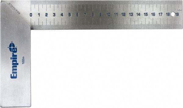 Empire Level - 8" Blade Length, 5-1/8" Base Length Stainless Steel (Blade) & Aluminum Square - Industrial Tool & Supply