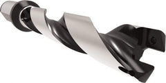 Allied Machine and Engineering - Series 24, 24 to 25.99mm Diam, 25mm Diam Straight Shank with Flange, Helical Flute Spade Drill - 129.9mm Max Depth, 165.8mm Body Length, 221.8mm OAL, Standard Length, Through Coolant - Industrial Tool & Supply