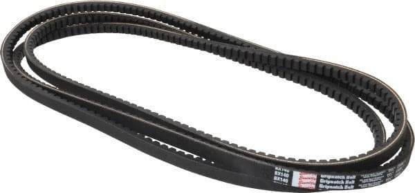 Browning - Section BX, 21/32" Wide, 143" Outside Length, Gripnotch V-Belt - Rubber Compound, Gripnotch, No. BX140 - Industrial Tool & Supply