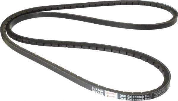 Browning - Section 5VX, 5/8" Wide, 84" Outside Length, Gripnotch V-Belt - Rubber Compound, 358 Gripnotch, No. 5VX840 - Industrial Tool & Supply