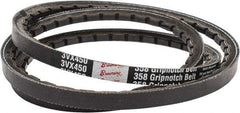 Browning - Section 3VX, 3/8" Wide, 45" Outside Length, Gripnotch V-Belt - Rubber Compound, 358 Gripnotch, No. 3VX450 - Industrial Tool & Supply