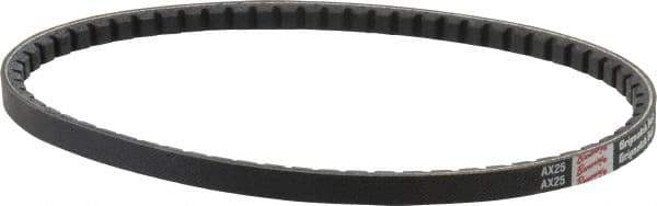 Browning - Section AX, 1/2" Wide, 27" Outside Length, Gripnotch V-Belt - Rubber Compound, Gripnotch, No. AX25 - Industrial Tool & Supply