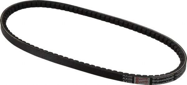Browning - Section AX, 1/2" Wide, 30" Outside Length, Gripnotch V-Belt - Rubber Compound, Gripnotch, No. AX28 - Industrial Tool & Supply