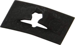 Made in USA - 3/8" Long x 9/16" Wide, Rectangular Speed Nut - 1/16" Hole Diam, Spring Steel, Black Phosphate Finish, For Nonthreaded Fasteners - Industrial Tool & Supply