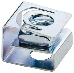 Made in USA - M5x0.80 Screw, 1.78 to 2.03mm Thick, Spring Steel G Nut Retainer - 9/32" Center Edge, Zinc-Plated Finish - Industrial Tool & Supply