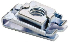 Made in USA - 5/16-18 Screw, 0.096 to 0.141" Thick, Spring Steel U Nut Retainer - 1/2" Center Edge, Zinc-Plated Finish - Industrial Tool & Supply