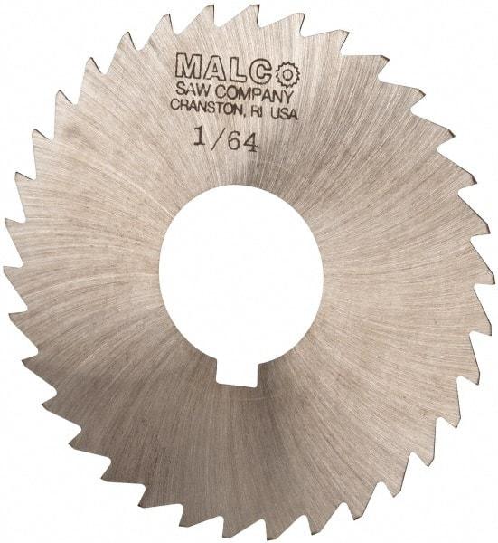 Made in USA - 3" Diam x 1/64" Blade Thickness x 1" Arbor Hole Diam, 34 Tooth Slitting and Slotting Saw - Arbor Connection, Right Hand, Uncoated, High Speed Steel, Concave Ground, Contains Keyway - Industrial Tool & Supply