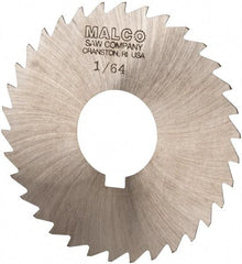 Made in USA - 3" Diam x 1/64" Blade Thickness x 1" Arbor Hole Diam, 34 Tooth Slitting and Slotting Saw - Arbor Connection, Right Hand, Uncoated, High Speed Steel, Concave Ground, Contains Keyway - Industrial Tool & Supply
