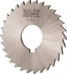 Made in USA - 3" Diam x 7/64" Blade Thickness x 1" Arbor Hole Diam, 30 Tooth Slitting and Slotting Saw - Arbor Connection, Right Hand, Uncoated, High Speed Steel, Concave Ground, Contains Keyway - Industrial Tool & Supply