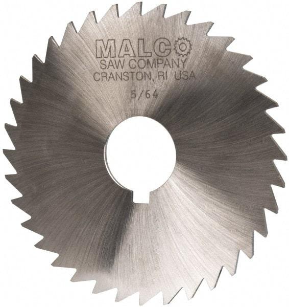 Made in USA - 4" Diam x 5/64" Blade Thickness x 1" Arbor Hole Diam, 36 Tooth Slitting and Slotting Saw - Arbor Connection, Right Hand, Uncoated, High Speed Steel, Concave Ground, Contains Keyway - Industrial Tool & Supply