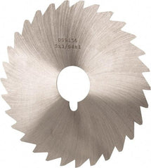 Made in USA - 5" Diam x 3/64" Blade Thickness x 1" Arbor Hole Diam, 40 Tooth Slitting and Slotting Saw - Arbor Connection, Right Hand, Uncoated, High Speed Steel, Concave Ground, Contains Keyway - Industrial Tool & Supply