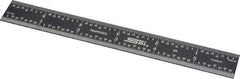 SPI - 6" Long, 1/64, 1/50, 1/32, 1/10" Graduation, Rigid Steel Rule - 3R Graduation Style, 3/4" Wide, Black, Black Chrome Finish - Industrial Tool & Supply