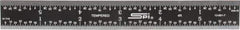 SPI - 6" Long, 1/64, 1/32, 1/16, 1/8" Graduation, Rigid Steel Rule - 4R Graduation Style, 3/4" Wide, Black, Black Chrome Finish - Industrial Tool & Supply