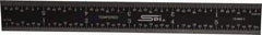 SPI - 6" Long, 1/64, 1/32" and 0.5, 1mm Graduation, Rigid Steel Rule - English/Metric Graduation Style, 3/4" Wide, Black, Black Chrome Finish - Industrial Tool & Supply