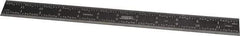 SPI - 12" Long, 1/100, 1/64, 1/50, 1/32" Graduation, Rigid Steel Rule - 16R Graduation Style, 1" Wide, Black, Black Chrome Finish - Industrial Tool & Supply