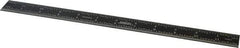 SPI - 12" Long, 1/64, 1/32" and 0.5, 1mm Graduation, Rigid Steel Rule - English/Metric Graduation Style, 1" Wide, Black, Black Chrome Finish - Industrial Tool & Supply