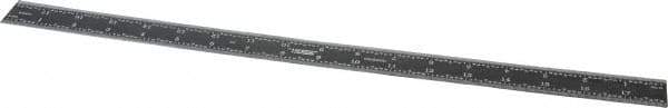 SPI - 18" Long, 1/64, 1/50, 1/32, 1/10" Graduation, Rigid Steel Rule - 3R Graduation Style, 1-1/8" Wide, Black, Black Chrome Finish - Industrial Tool & Supply
