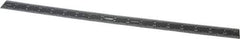 SPI - 18" Long, 1/64, 1/50, 1/32, 1/10" Graduation, Rigid Steel Rule - 3R Graduation Style, 1-1/8" Wide, Black, Black Chrome Finish - Industrial Tool & Supply