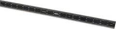 SPI - 18" Long, 1/64, 1/32, 1/16, 1/8" Graduation, Rigid Steel Rule - 4R Graduation Style, 1-1/8" Wide, Black, Black Chrome Finish - Industrial Tool & Supply