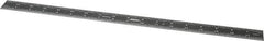 SPI - 18" Long, 1/100, 1/64, 1/32, 1/10" Graduation, Rigid Steel Rule - 5R Graduation Style, 1-1/8" Wide, Black, Black Chrome Finish - Industrial Tool & Supply