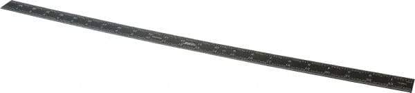 SPI - 24" Long, 1/100, 1/64, 1/50, 1/32" Graduation, Rigid Steel Rule - 16R Graduation Style, 1-1/8" Wide, Black, Black Chrome Finish - Industrial Tool & Supply