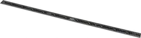 SPI - 12" Long, 1/64, 1/50, 1/32, 1/10" Graduation, Flexible Steel Rule - 3R Graduation Style, 1/2" Wide, Black, Black Chrome Finish - Industrial Tool & Supply