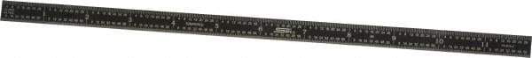 SPI - 12" Long, 1/64, 1/32, 1/16, 1/8" Graduation, Flexible Steel Rule - 4R Graduation Style, 1/2" Wide, Black, Black Chrome Finish - Industrial Tool & Supply