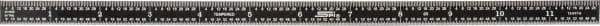 SPI - 12" Long, 1/100, 1/64, 1/32, 1/10" Graduation, Flexible Steel Rule - 5R Graduation Style, 1/2" Wide, Black, Black Chrome Finish - Industrial Tool & Supply