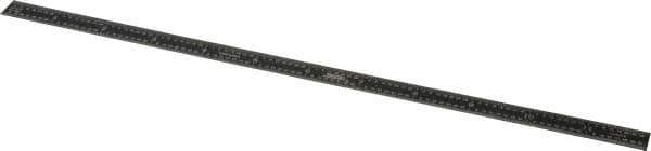 SPI - 12" Long, 1/64, 1/32" and 0.5, 1mm Graduation, Flexible Steel Rule - English/Metric Graduation Style, 1/2" Wide, Black, Black Chrome Finish - Industrial Tool & Supply