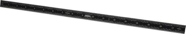 SPI - 18" Long, 1/100, 1/64, 1/32, 1/10" Graduation, Flexible Steel Rule - 5R Graduation Style, 3/4" Wide, Black, Black Chrome Finish - Industrial Tool & Supply