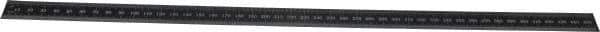 SPI - 18" Long, 1/64, 1/32" and 0.5, 1mm Graduation, Flexible Steel Rule - English/Metric Graduation Style, 3/4" Wide, Black, Black Chrome Finish - Industrial Tool & Supply
